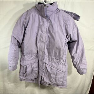 Vintage L.L. BEAN GoreTex Goose Down Hooded Puffer Lavender Women’s M Spots Read